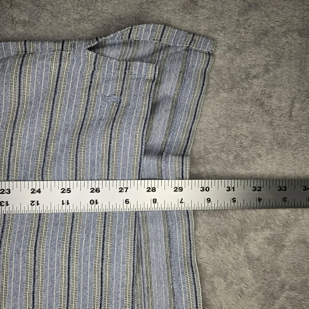 Polo Ralph Lauren Polo Shirt Mens L Blue Striped Pima Cotton Pocket